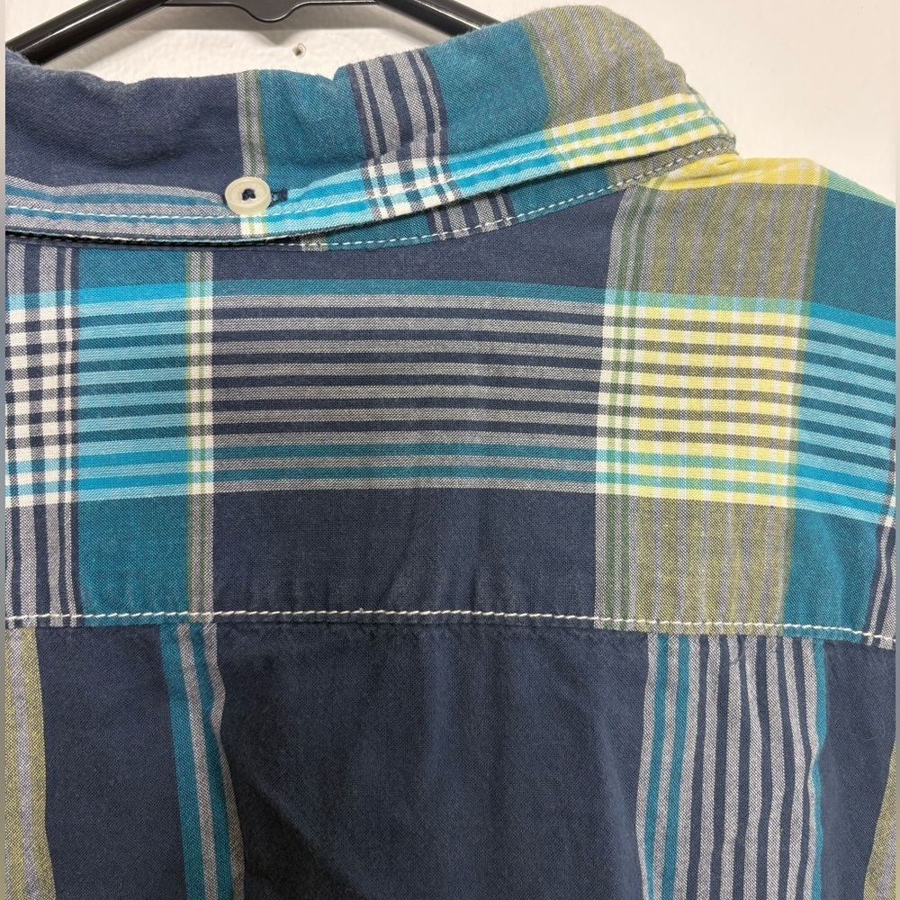 2 for 20$ - American Eagle Outfitters Blue and Yellow Plaid Shirt - 100% cotton - Picture 7 of 9